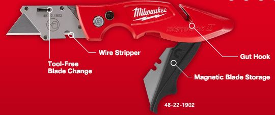 electrician utility knife milwaukee fastback 