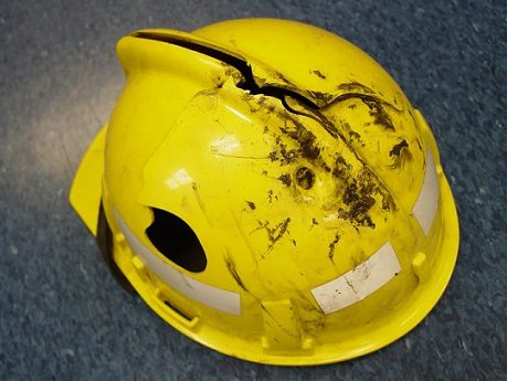 broken hard hat
